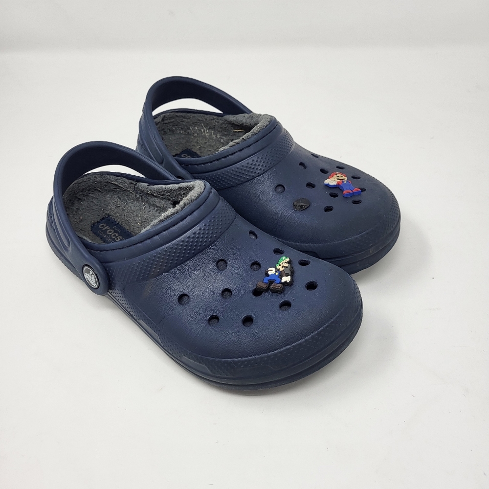 Crocs Classic Lined Clog-K Blue Size J2‎